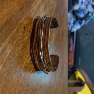 Elegant Brown and Gold Cuff Bracelet